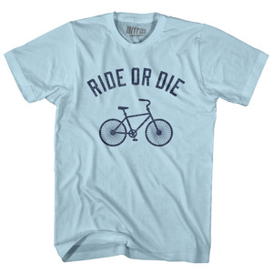 Ride Or Die Bike Adult Cotton T-shirt - Light Blue