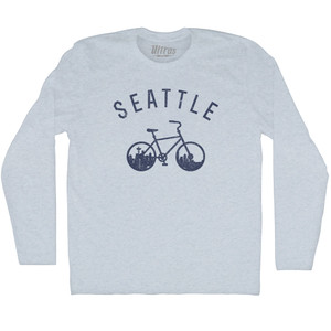 Seattle Bike Adult Tri-Blend Long Sleeve T-shirt - Athletic White Seattle Bike Adult Tri-Blend Long Sleeve T-shirt - Athletic White