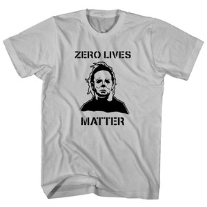 Zero Lives Matter Scary Halloween (Black Art) Adult Cotton T-shirt - Cool Grey Zero Lives Matter Scary Halloween (Black Art) Adult Cotton T-shirt - Cool Grey