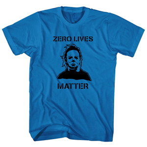 Zero Lives Matter Scary Halloween (Black Art) Adult Cotton T-shirt - Royal Blue Zero Lives Matter Scary Halloween (Black Art) Adult Cotton T-shirt - Royal Blue