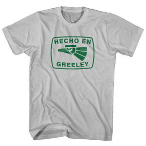 Hecho En Greeley Eagle Adult Cotton T-shirt - Cool Grey