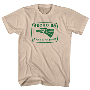 Hecho En Grand Prairie Eagle Adult Cotton T-shirt - Creme