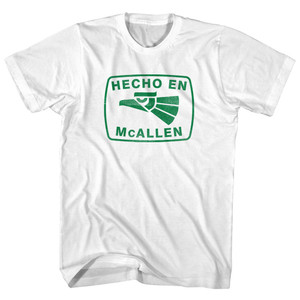 Hecho En McAllen Eagle Adult Cotton T-shirt - White