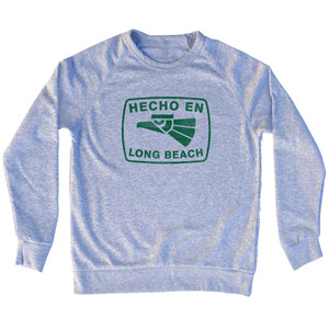 Hecho En Long Beach Eagle Adult Tri-Blend Sweatshirt - Grey Heather