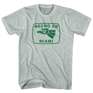 Hecho En Miami Eagle Adult Tri-Blend T-shirt - Athletic Cool Grey