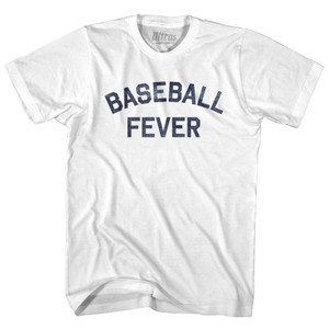 Baseball Fever Adult Cotton T-shirt - White Baseball Fever Adult Cotton T-shirt - White