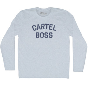 Cartel Boss Adult Tri-Blend Long Sleeve T-shirt - Athletic White