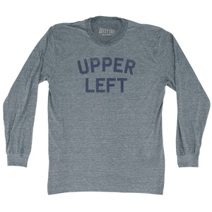 Upper Left Adult Tri-Blend Long Sleeve T-shirt - Athletic Grey