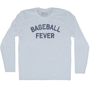 Baseball Fever Adult Tri-Blend Long Sleeve T-shirt - Athletic White Baseball Fever Adult Tri-Blend Long Sleeve T-shirt - Athletic White