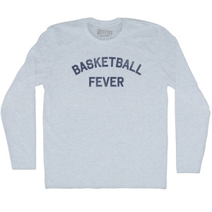 Basketball Fever Adult Tri-Blend Long Sleeve T-shirt - Athletic White Basketball Fever Adult Tri-Blend Long Sleeve T-shirt - Athletic White