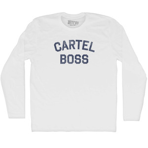 Cartel Boss Adult Cotton Long Sleeve T-shirt - White