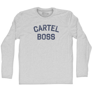 Cartel Boss Adult Cotton Long Sleeve T-shirt - Grey Heather