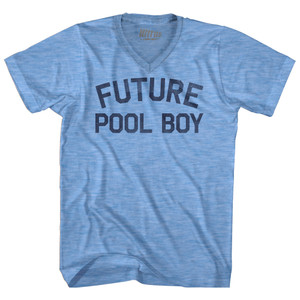 Future Pool Boy Adult Tri-Blend V-neck T-shirt - Athletic Blue