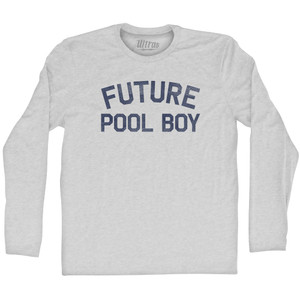Future Pool Boy Adult Cotton Long Sleeve T-shirt - Grey Heather