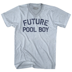 Future Pool Boy Adult Tri-Blend V-neck T-shirt - Athletic White