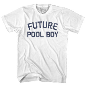 Future Pool Boy Womens Cotton Junior Cut T-Shirt - White Future Pool Boy Womens Cotton Junior Cut T-Shirt - White