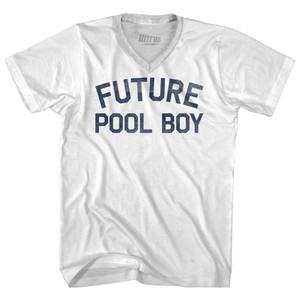 Future Pool Boy Adult Tri-Blend V-neck T-shirt - White