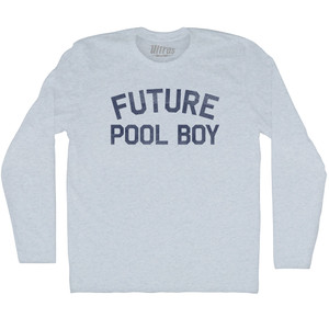 Future Pool Boy Adult Tri-Blend Long Sleeve T-shirt - Athletic White