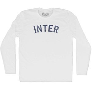 Inter Adult Cotton Long Sleeve T-shirt - White Inter Adult Cotton Long Sleeve T-shirt - White