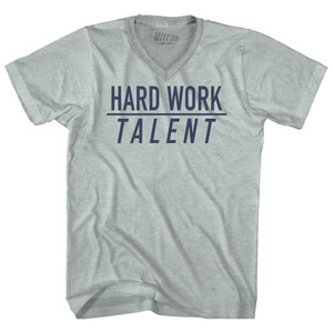 Hard Work Over Talent Adult Tri-Blend V-neck T-shirt - Athletic Cool Grey Hard Work Over Talent Adult Tri-Blend V-neck T-shirt - Athletic Cool Grey