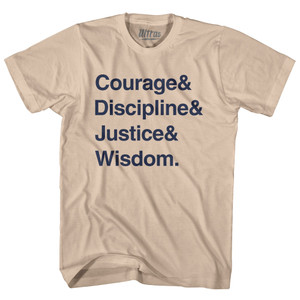 Four Virtues of Stoicism Adult Cotton T-shirt - Creme