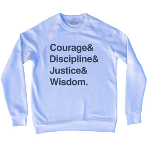 Four Virtues of Stoicism Adult Tri-Blend Sweatshirt - White