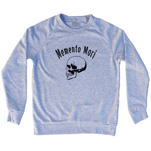 Memento Mori (Remember You Must Die) Skull Adult Tri-Blend Sweatshirt - Grey Heather Memento Mori (Remember You Must Die) Skull Adult Tri-Blend Sweatshirt - Grey Heather