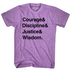 Four Virtues of Stoicism Adult Tri-Blend T-shirt - Athletic Purple Four Virtues of Stoicism Adult Tri-Blend T-shirt - Athletic Purple