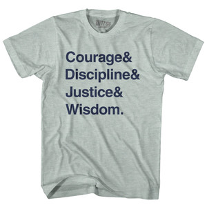 Four Virtues of Stoicism Adult Tri-Blend T-shirt - Athletic Cool Grey Four Virtues of Stoicism Adult Tri-Blend T-shirt - Athletic Cool Grey