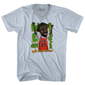 We Goin Sizzler White Men Basketball Adult Tri-Blend V-neck T-shirt - Athletic White