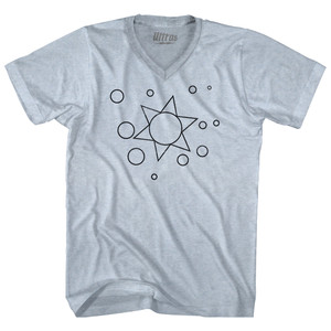 Annunaki Sumarian Astrology Adult Tri-Blend V-neck T-shirt - Athletic White Annunaki Sumarian Astrology Adult Tri-Blend V-neck T-shirt - Athletic White
