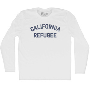 California Refugee Adult Cotton Long Sleeve T-shirt - White