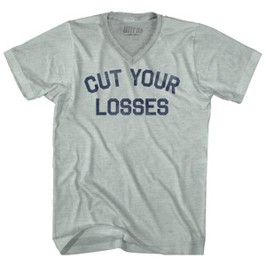 Cut Your Losses Adult Tri-Blend V-neck T-shirt - Athletic Cool Grey Cut Your Losses Adult Tri-Blend V-neck T-shirt - Athletic Cool Grey