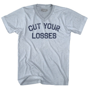 Cut Your Losses Adult Tri-Blend V-neck T-shirt - Athletic White Cut Your Losses Adult Tri-Blend V-neck T-shirt - Athletic White