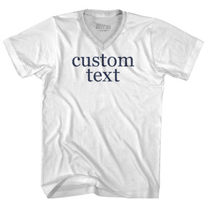 Custom Text Rage Font Adult Tri-Blend V-neck T-shirt - White Custom Text Rage Font Adult Tri-Blend V-neck T-shirt - White