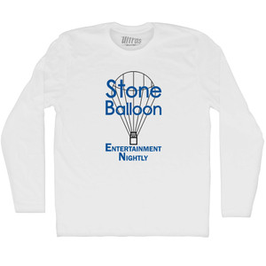 Stone Balloon Entertainment Nightly Adult Cotton Long Sleeve T-shirt - White