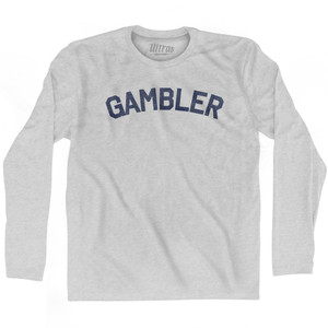 Gambler Hoodie Adult Tri-Blend Long Sleeve T-shirt - Athletic Grey Gambler Hoodie Adult Tri-Blend Long Sleeve T-shirt - Athletic Grey