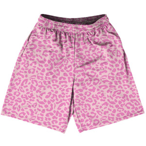 Cheetah Two Tone Pale Pink Lacrosse Shorts Made In USA - Pale Pink Cheetah Two Tone Pale Pink Lacrosse Shorts Made In USA - Pale Pink