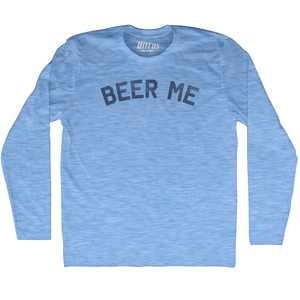 Beer Me Adult Tri-Blend Long Sleeve T-shirt - Athletic Blue