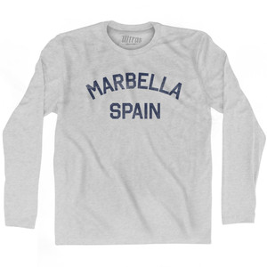 Marbella Spain Adult Cotton Long Sleeve T-shirt - Grey Heather