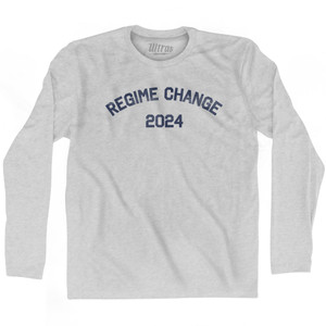 Regime Change 2024 Adult Cotton Long Sleeve T-shirt - Grey Heather Regime Change 2024 Adult Cotton Long Sleeve T-shirt - Grey Heather