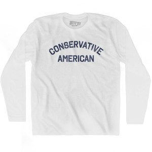 Conservative American Adult Cotton Long Sleeve T-shirt - White