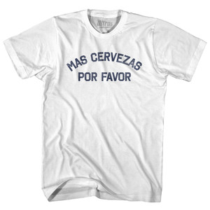 Mas Cervezas Por Favor Adult Cotton T-shirt - White