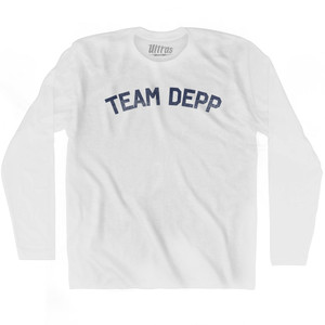 Team Depp Adult Cotton Long Sleeve T-shirt - White