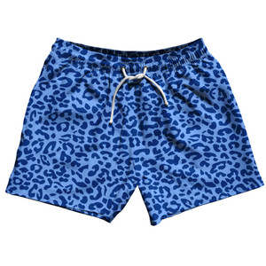 Cheetah Two Tone Blue Carolina 5" Swim Shorts Made in USA - Blue Carolina Cheetah Two Tone Blue Carolina 5" Swim Shorts Made in USA - Blue Carolina