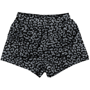 Cheetah Two Tone Black Womens & Girls Sport Shorts End Made In USA - Black Cheetah Two Tone Black Womens & Girls Sport Shorts End Made In USA - Black
