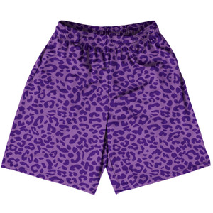 Cheetah Two Tone Light Purple Basketball Practice Shorts Made In USA - Light Purple Cheetah Two Tone Light Purple Basketball Practice Shorts Made In USA - Light Purple