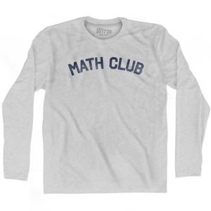 Math Club Adult Cotton Long Sleeve T-shirt - Grey Heather