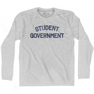 Student Government Adult Cotton Long Sleeve T-shirt - Grey Heather Student Government Adult Cotton Long Sleeve T-shirt - Grey Heather