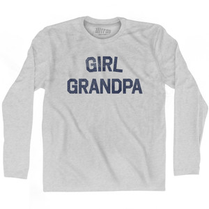 Girl Grandpa Adult Cotton Long Sleeve T-shirt - Grey Heather